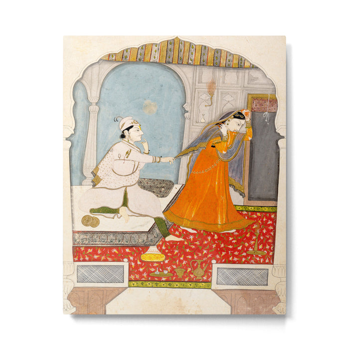 The Timid Bride Indian Painting Miniature  Metal Print Gallery Image 1