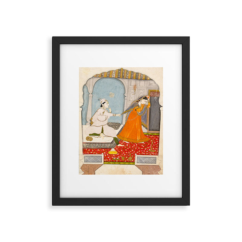 The Timid Bride Indian Painting Miniature  Framed Art Print Gallery Image 5