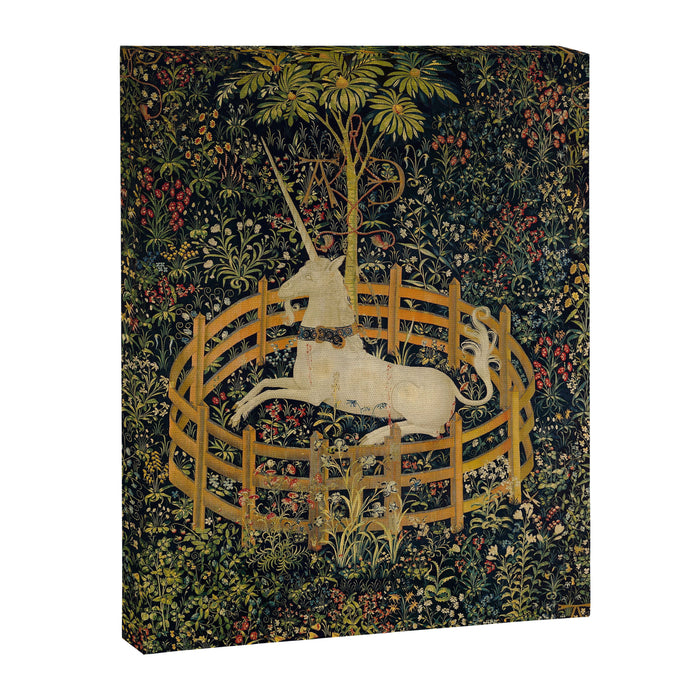 The Unicorn Rests in a Garden from the Unicorn Tapestries Canvas Print Gallery Image 1