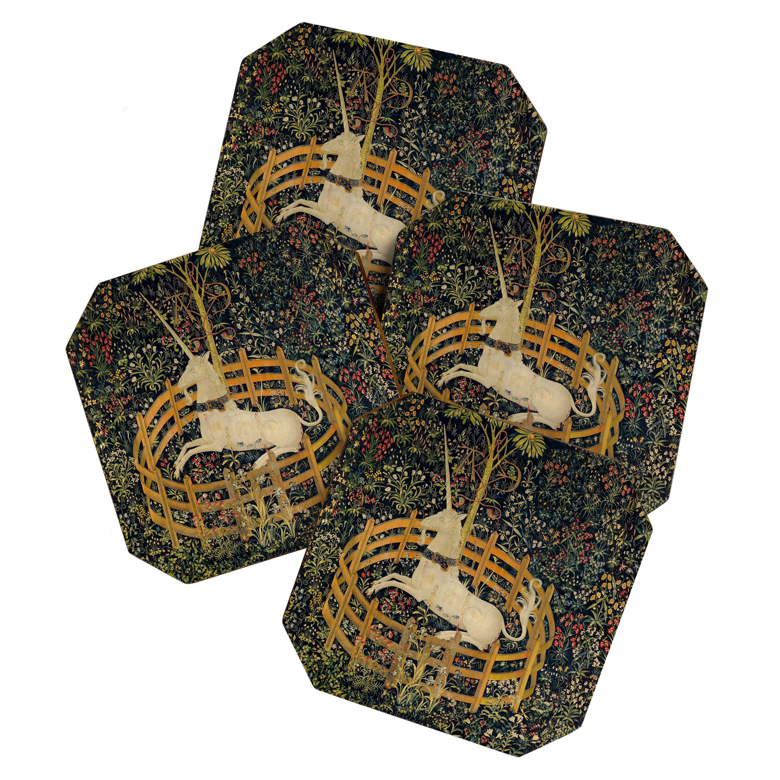 The Unicorn Rests in a Garden from the Unicorn Tapestries Coaster Gallery Image 1