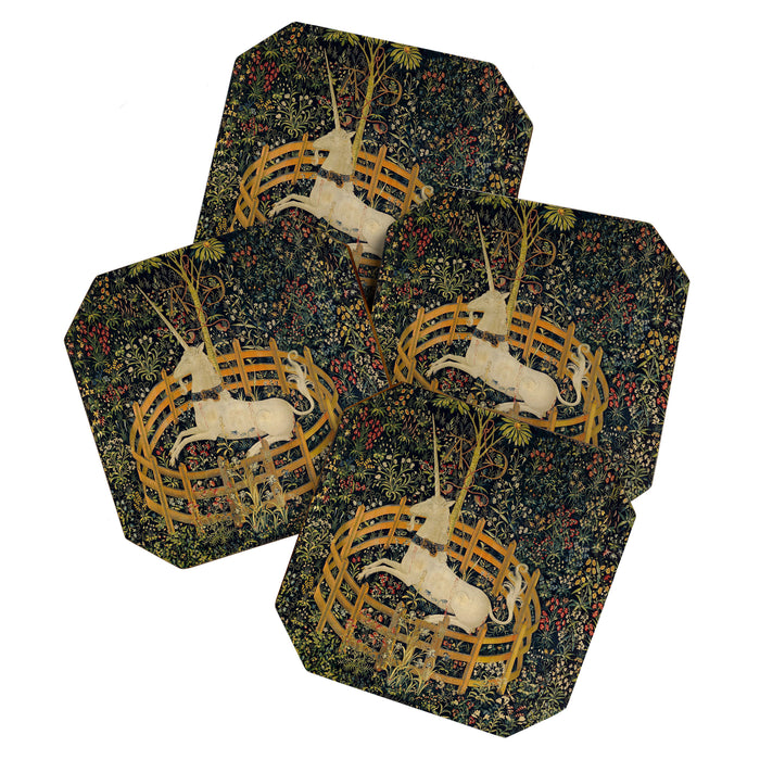 The Unicorn Rests in a Garden from the Unicorn Tapestries Coaster Gallery Image 1