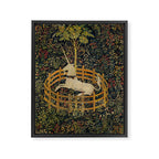 The Unicorn Rests in a Garden from the Unicorn Tapestries Framed Canvas Print Gallery Image 6