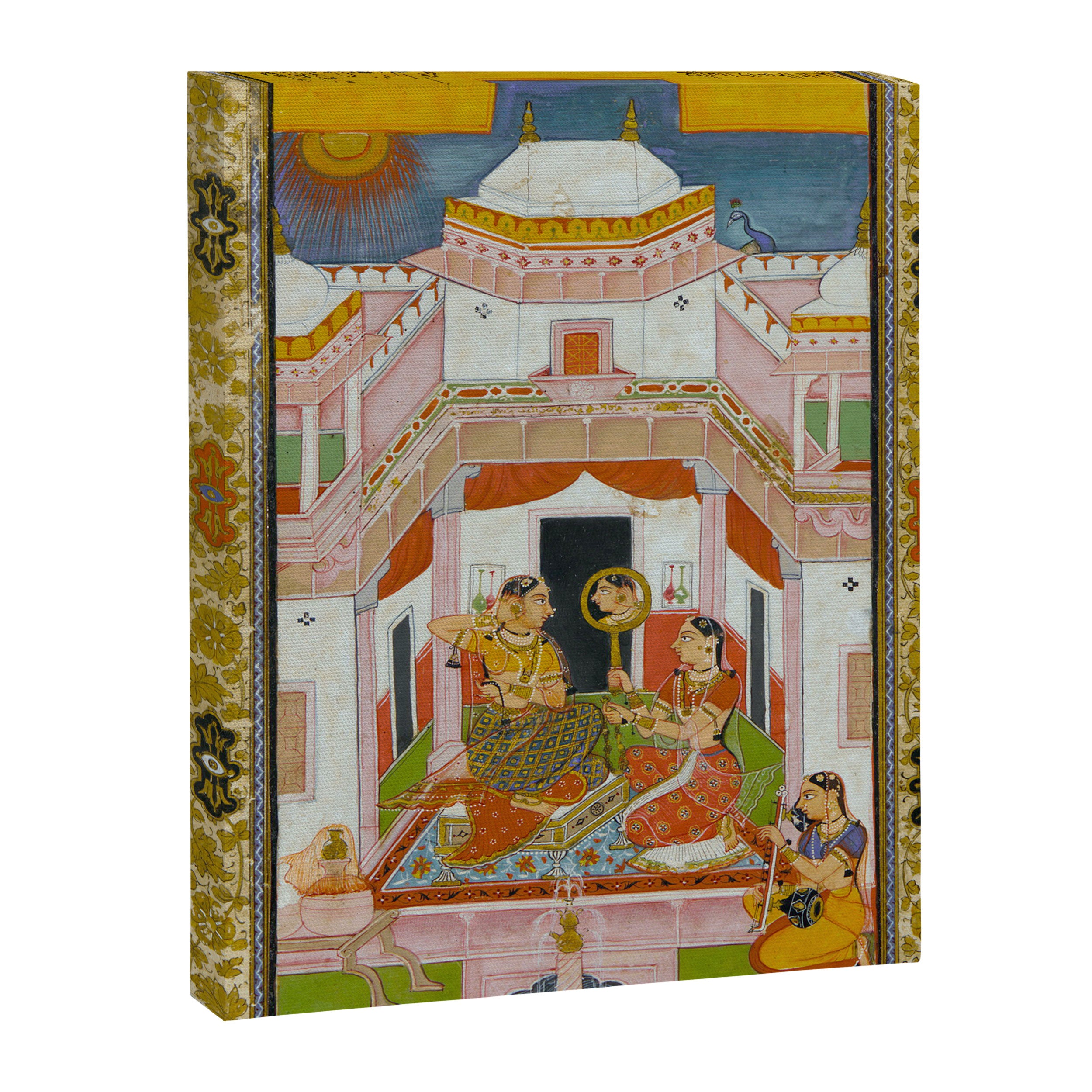 The Vilaval Ragini Antique Indian Miniature Painted Illustration Canvas Print Gallery Image 6