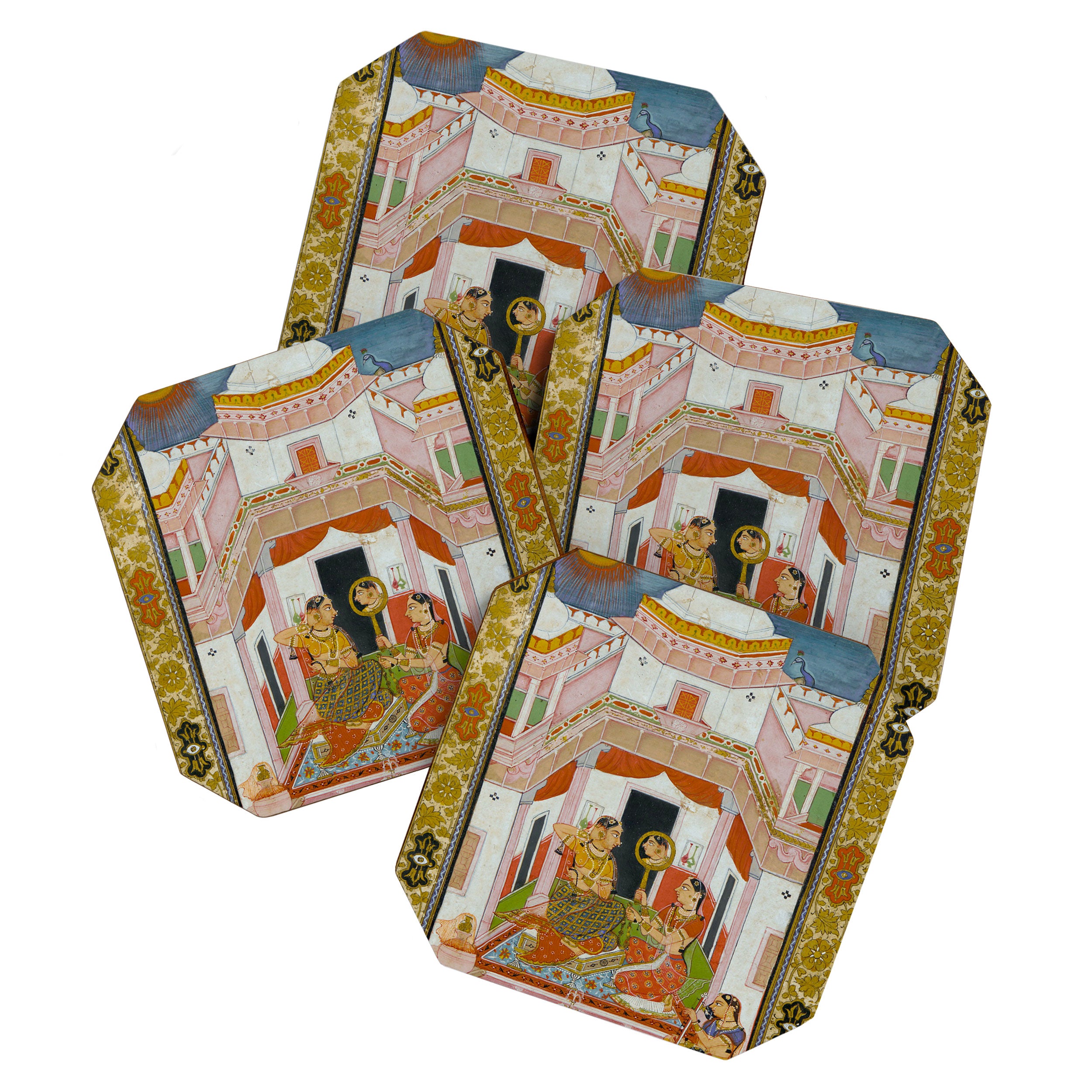 The Vilaval Ragini Antique Indian Miniature Painted Illustration Coaster Gallery Image 1