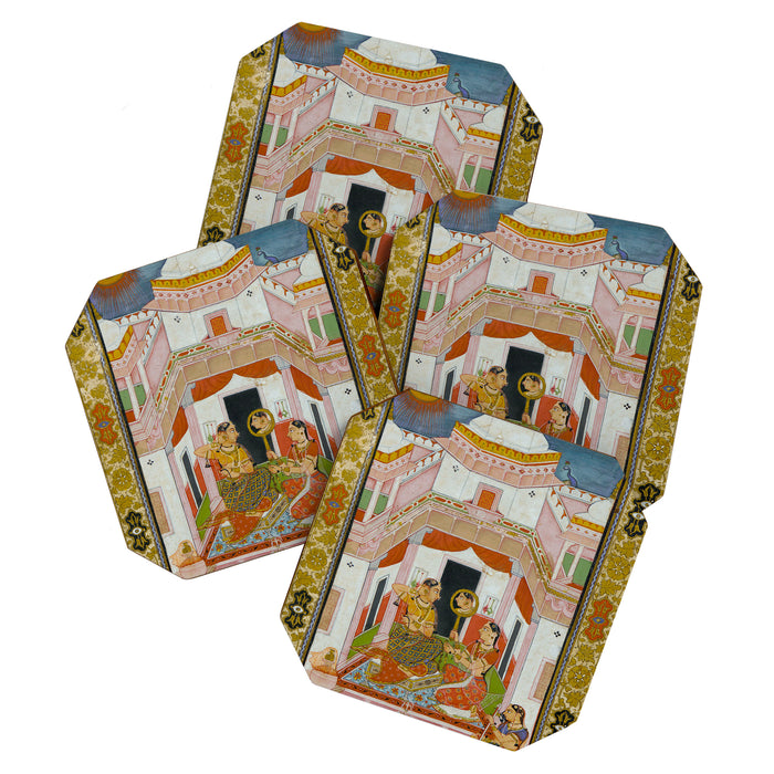 The Vilaval Ragini Antique Indian Miniature Painted Illustration Coaster Gallery Image 1