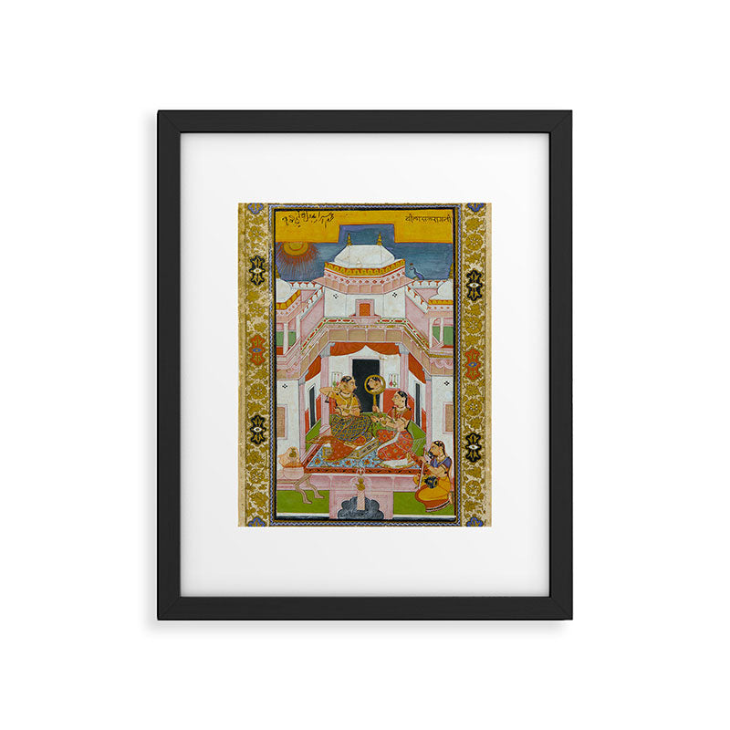 The Vilaval Ragini Antique Indian Miniature Painted Illustration Framed Art Print Gallery Image 5