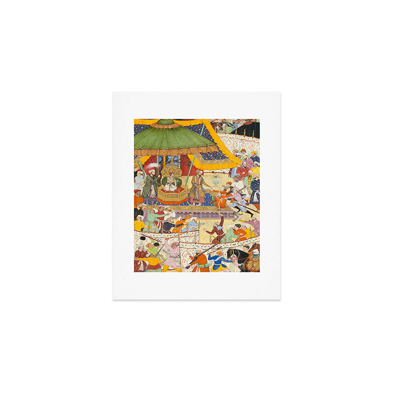 Artist Basawan (Designer) Title The Young Emperor Akbar Arrests the Insolent Shah Abuâl-Maali Indian Miniature Painting Art Print Gallery Image 1