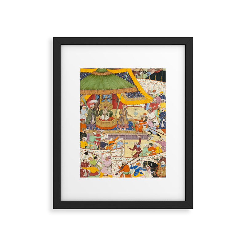 Artist Basawan (Designer) Title The Young Emperor Akbar Arrests the Insolent Shah Abuâl-Maali Indian Miniature Painting Framed Art Print Gallery Image 5