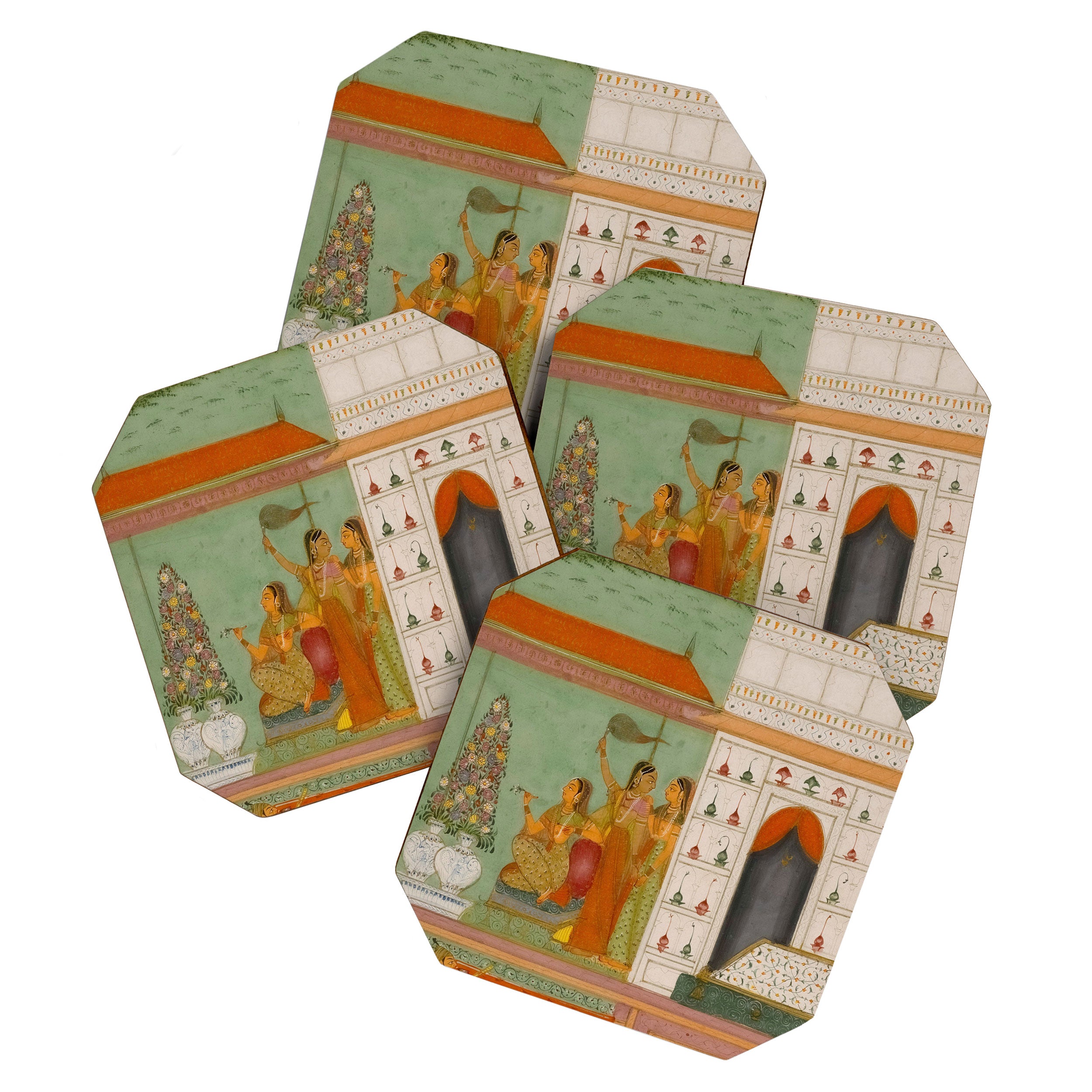 Title Ragini Gunakali, Page from a Jaipur Ragamala Set Place Rajasthan Indian Miniature Painting  Coaster Gallery Image 1
