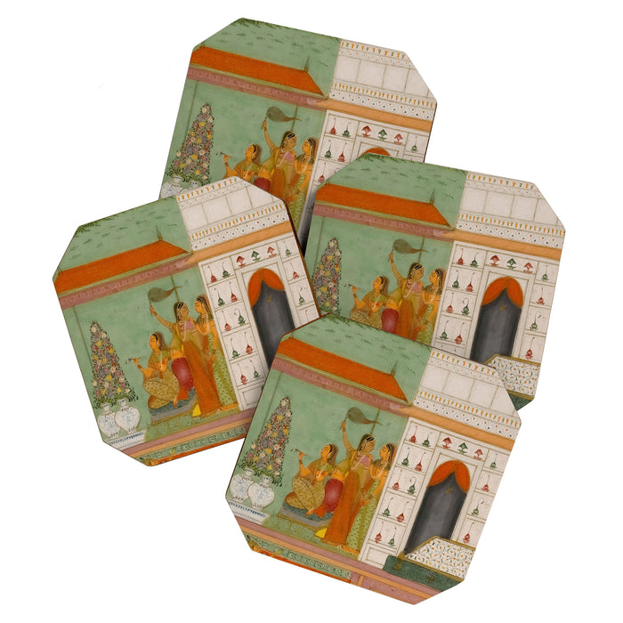 Title Ragini Gunakali, Page from a Jaipur Ragamala Set Place Rajasthan Indian Miniature Painting  Coaster Gallery Image 1