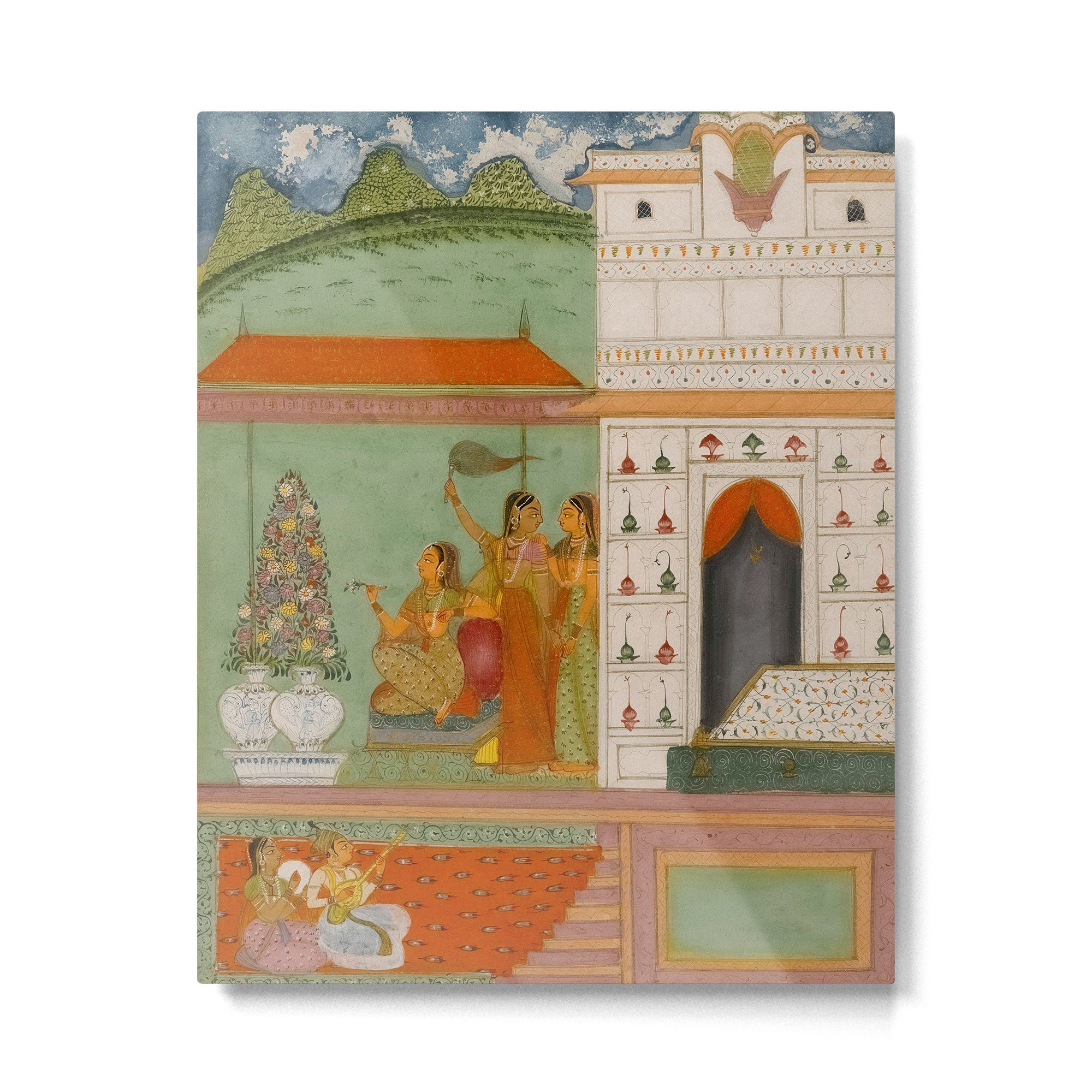 Title Ragini Gunakali, Page from a Jaipur Ragamala Set Place Rajasthan Indian Miniature Painting  Metal Print Gallery Image 4