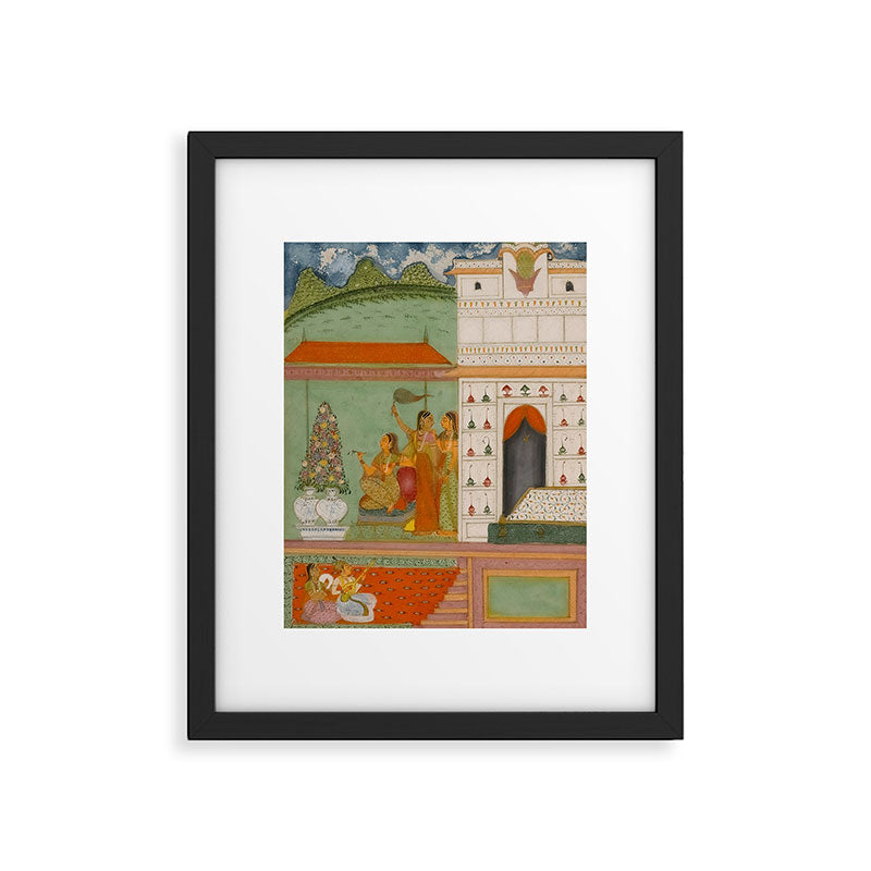 Title Ragini Gunakali, Page from a Jaipur Ragamala Set Place Rajasthan Indian Miniature Painting  Framed Art Print Gallery Image 5