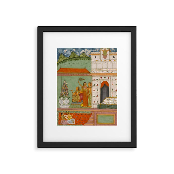 Title Ragini Gunakali, Page from a Jaipur Ragamala Set Place Rajasthan Indian Miniature Painting  Framed Art Print Gallery Image 1