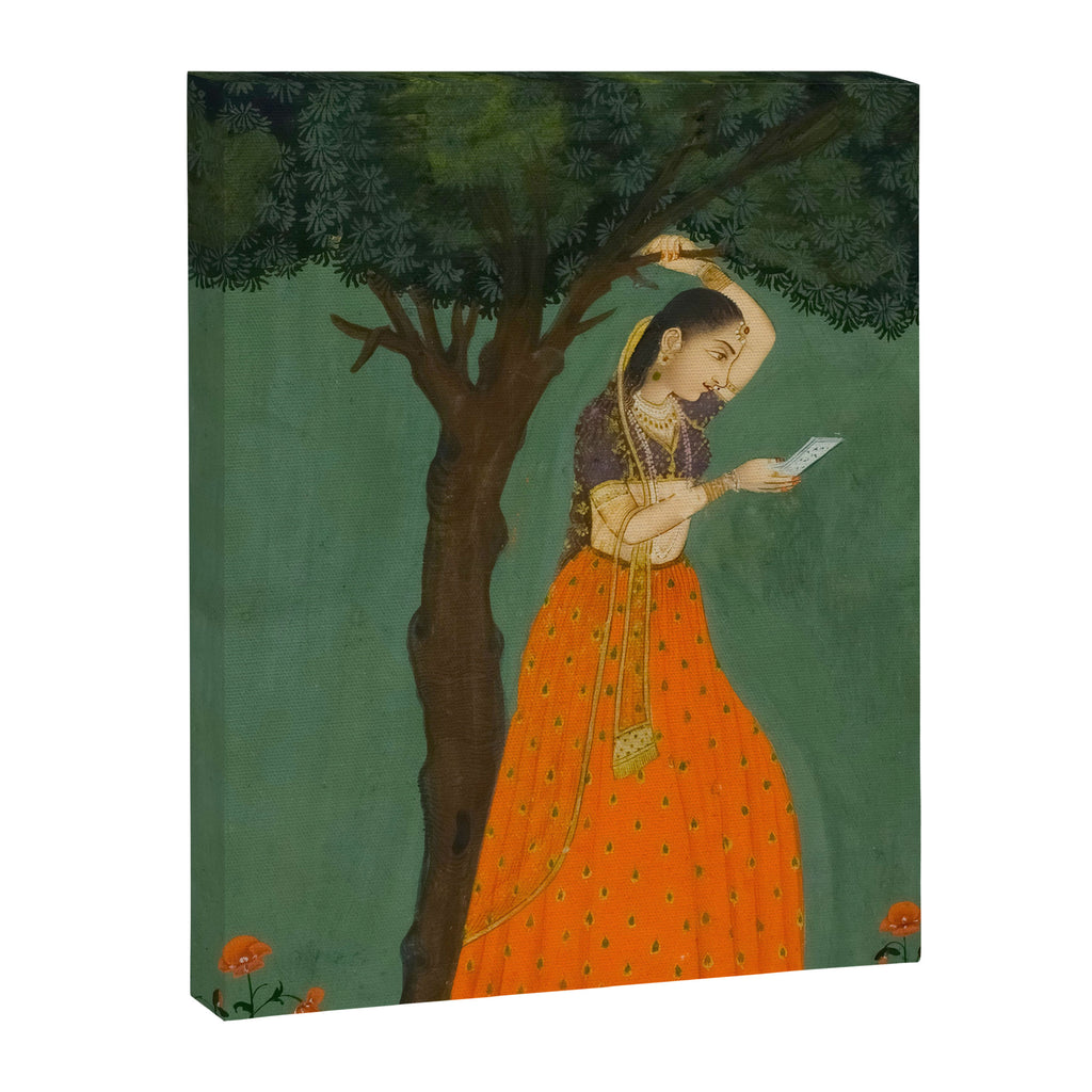 Title Woman Grasping Tree Branch Place India Indian Miniature Painting  Canvas Print Gallery Image 6