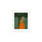 Title Woman Grasping Tree Branch Place India Indian Miniature Painting  Art Print Gallery Image 1
