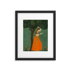 Title Woman Grasping Tree Branch Place India Indian Miniature Painting  Framed Art Print Gallery Image 5