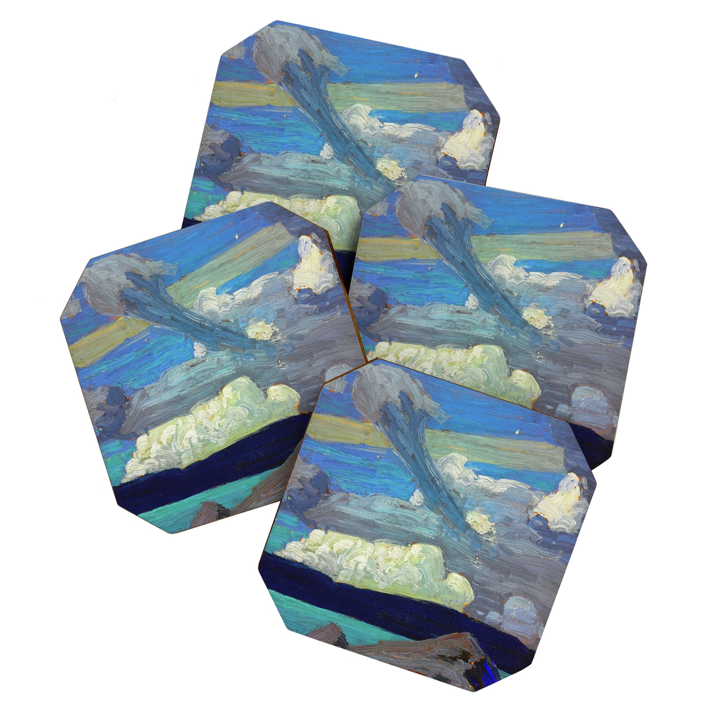 Tom Thomson Clouds ("The Zeppelins") 1915 Canadian Landscape Artist Coaster Gallery Image 1