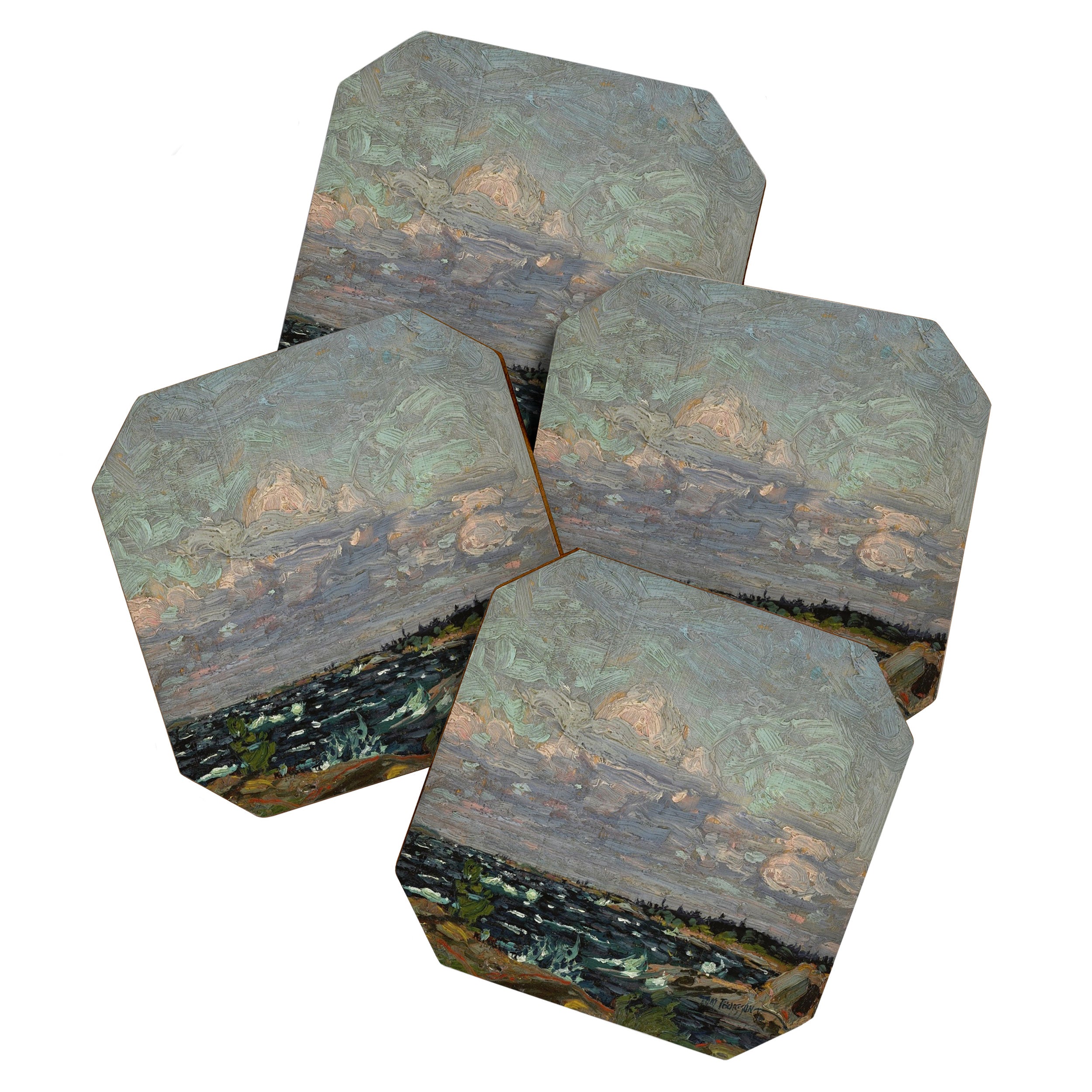 Tom Thomson Windy Day- Rough Weather in the Islands 1914. Canadian Landscape Artist Coaster Gallery Image 1