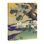 Tree and chrysanthemums by Kogyo Tsukioka Canvas Print Gallery Image 6