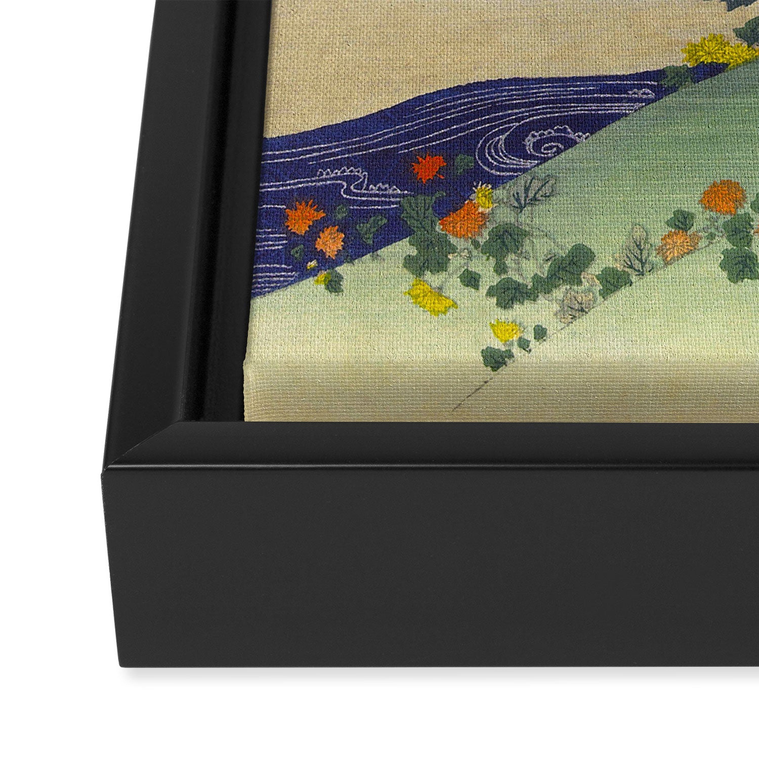 Tree and chrysanthemums by Kogyo Tsukioka Framed Canvas Print Gallery Image 3