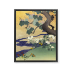 Tree and chrysanthemums by Kogyo Tsukioka Framed Canvas Print Gallery Image 6