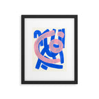 Tribal Pink Blue Fun Colorful Mid Century Modern Abstract Painting Shapes Pattern Framed Art Print Gallery Image 5