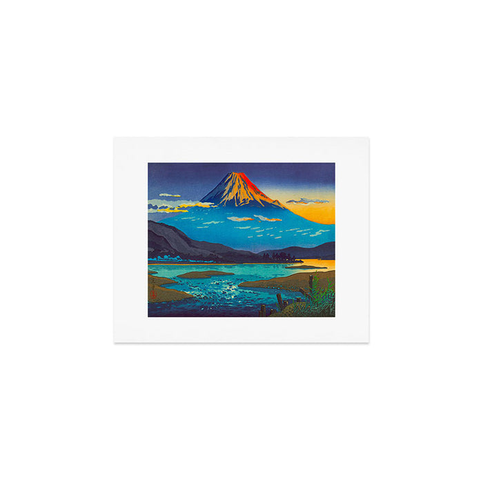 Tsuchiya Koitsu Tokaido Fujikawa Japanese Woodblock Print Sunset Colorful Hues Mountain Landscape Art Print Gallery Image 1
