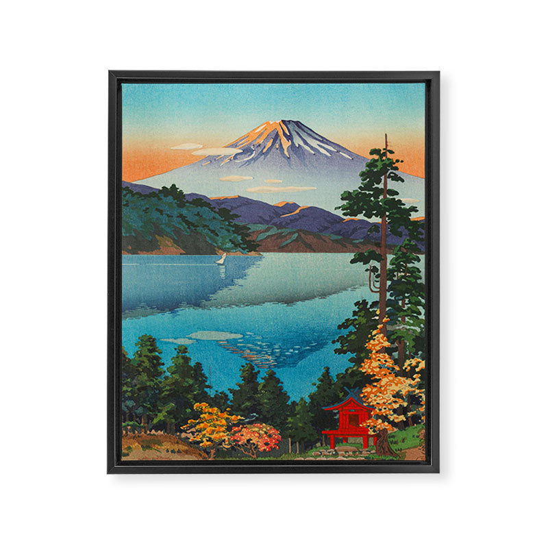 Tsuchiya Koitsu Vintage Japanese Woodblock Print Fall Autumn Mount Fuji Framed Canvas Print Gallery Image 6