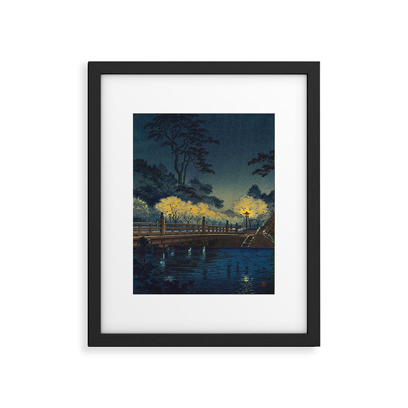 Tsuchiya Koitsu Vintage Japanese Woodblock Print Spring Blossom At Night t Framed Art Print Gallery Image 5