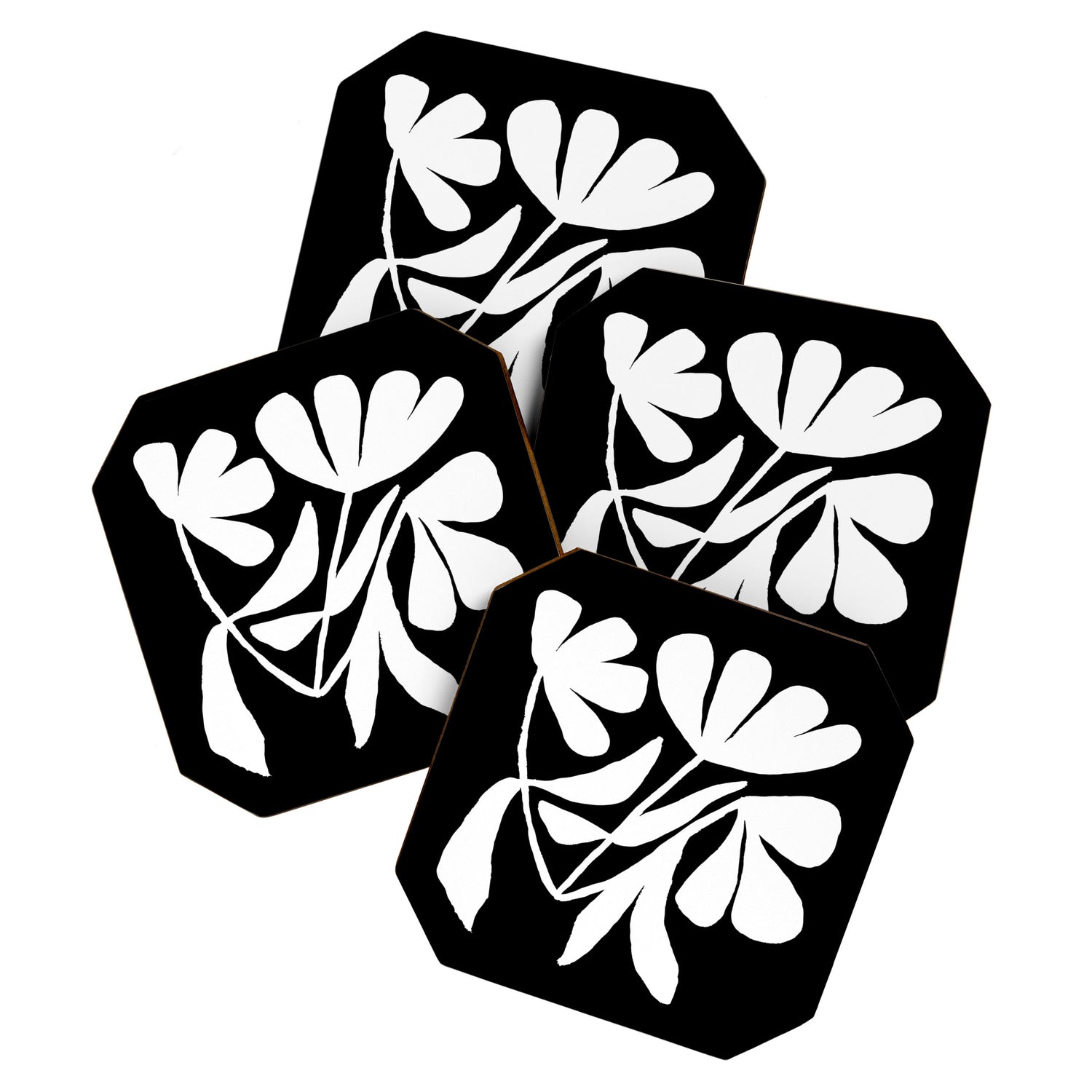 Tulip Fossil In Black  Coaster Gallery Image 1