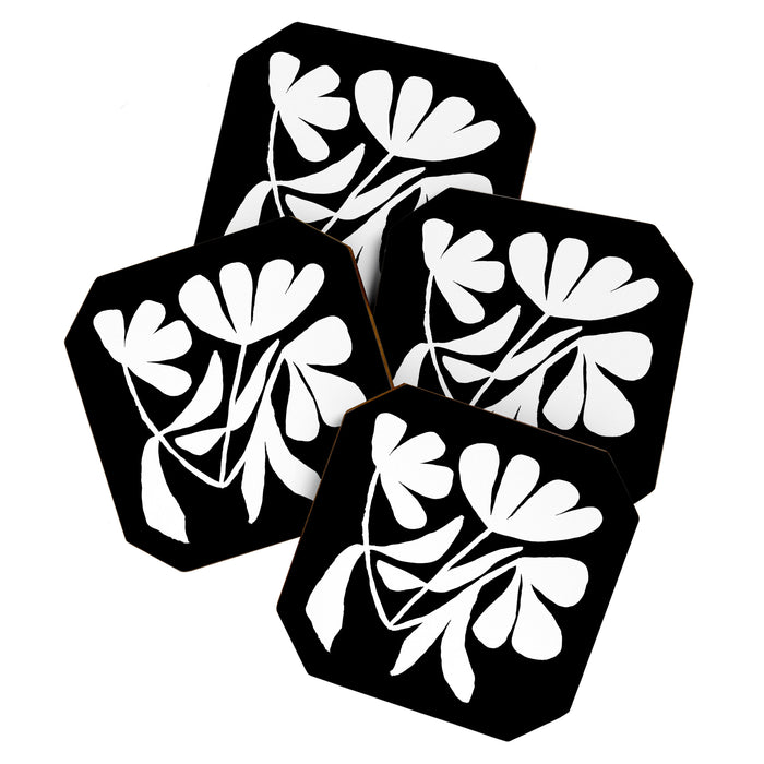 Tulip Fossil In Black  Coaster Gallery Image 1