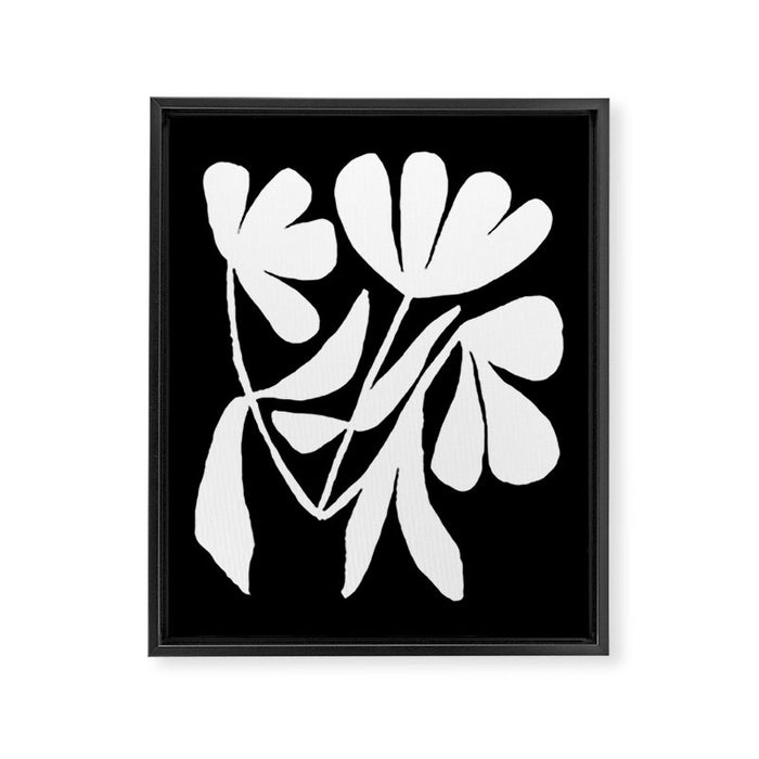 Tulip Fossil In Black  Framed Canvas Print Gallery Image 1
