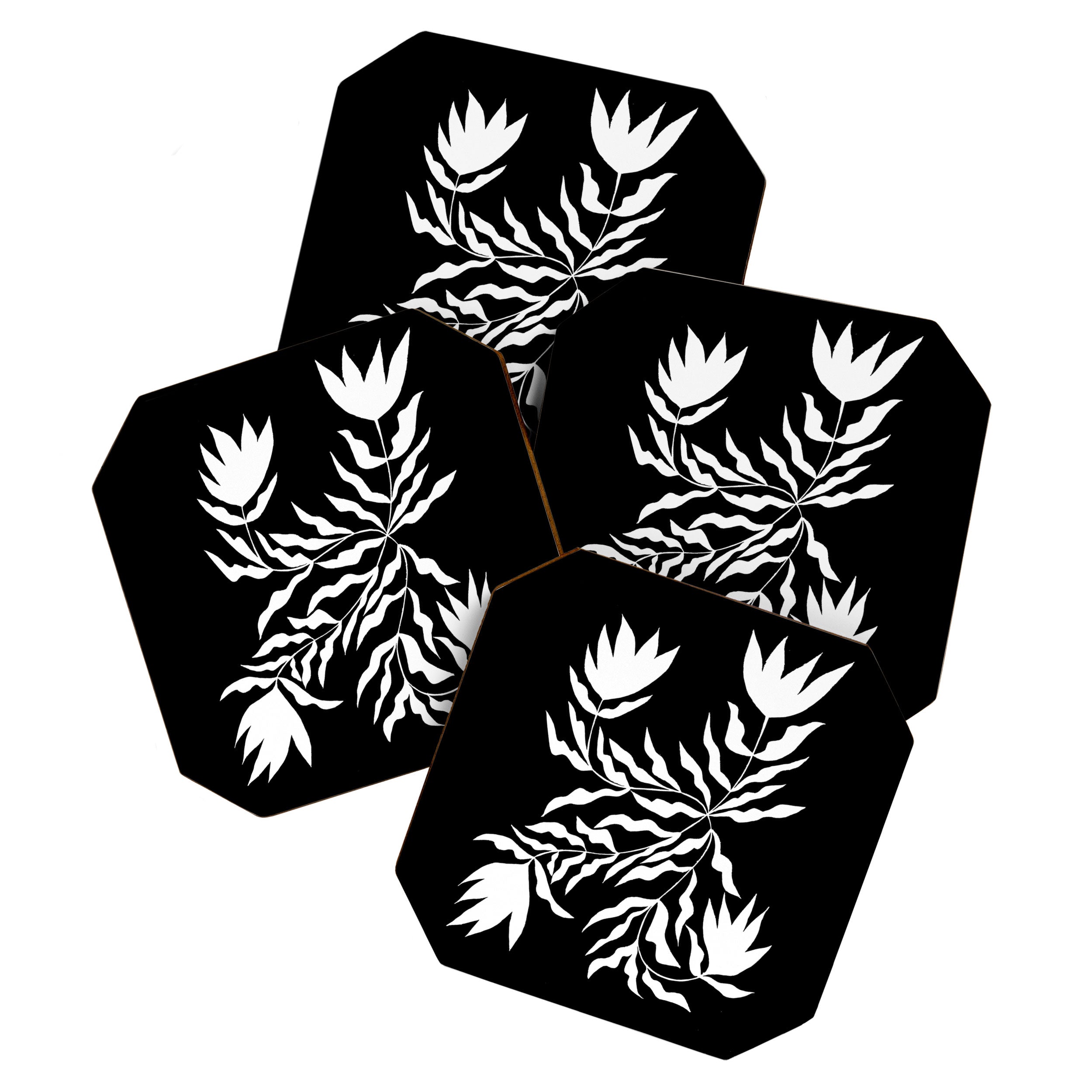 Tulip Tremble In Black  Coaster Gallery Image 1