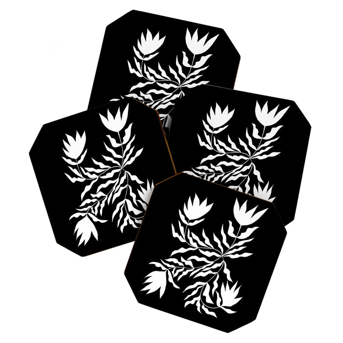 Tulip Tremble In Black  Coaster Gallery Image 1