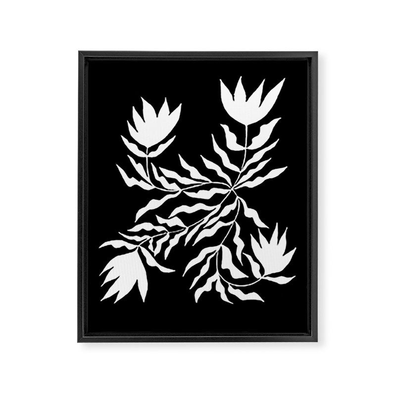 Tulip Tremble In Black  Framed Canvas Print Gallery Image 6