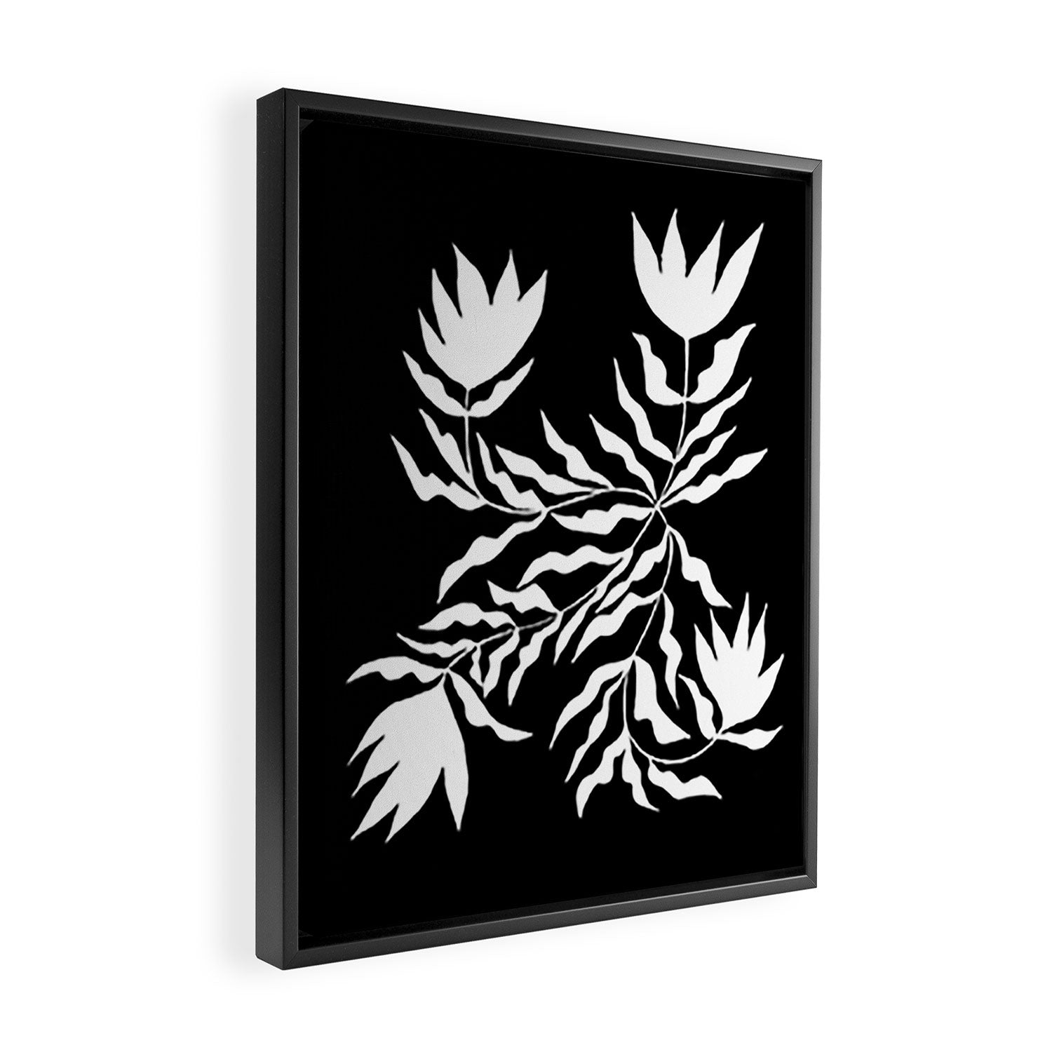 Tulip Tremble In Black  Framed Canvas Print Gallery Image 2