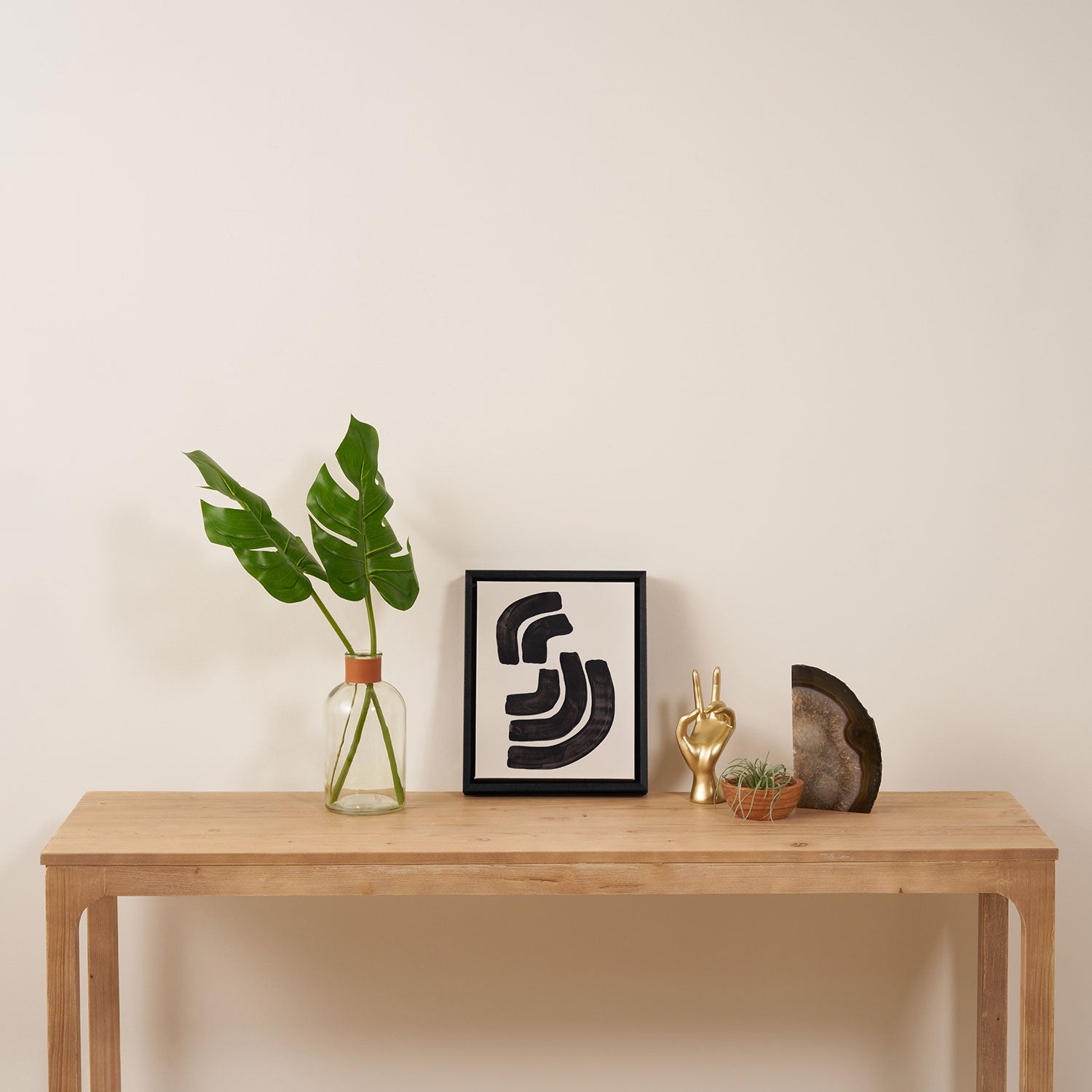 Turn Around Couple Mid Century Modern Minimalist Black Ink Painting Funky Tribal Framed Canvas Print Gallery Image 4