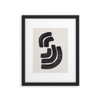 Turn Around Couple Mid Century Modern Minimalist Black Ink Painting Funky Tribal Framed Art Print Gallery Image 5