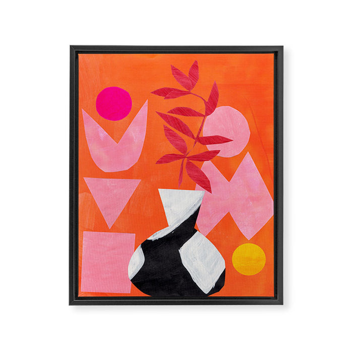 Two Sun Sunset Tribal Vase Framed Canvas Print Gallery Image 1