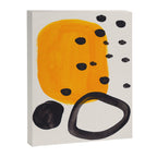 Unique Abstract Unique Mid century Modern Yellow Mustard Black Ring Dots Canvas Print Gallery Image 6