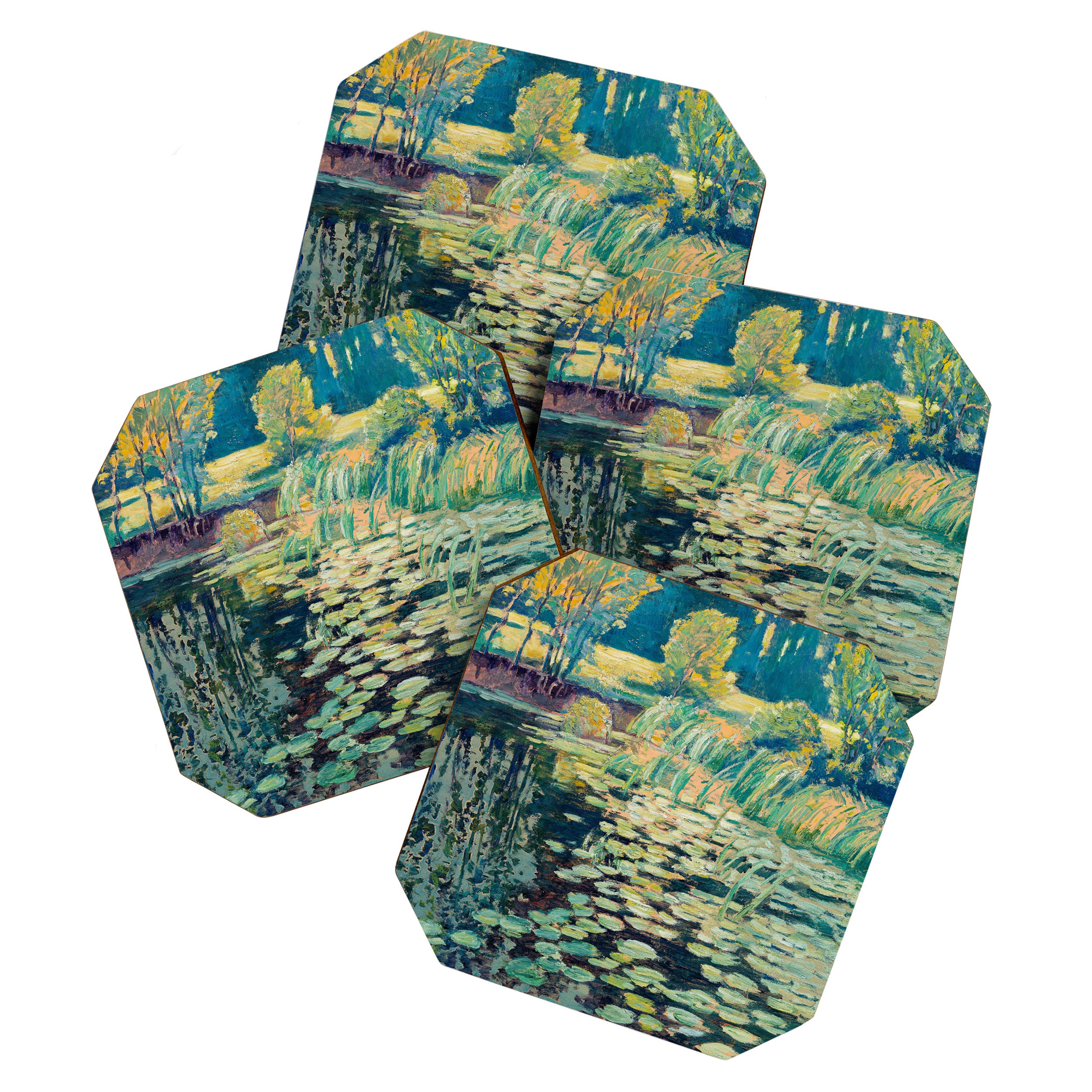 VaÌclav RadimskyÌ Landscape with lily pond Oil Painting  Coaster Gallery Image 1