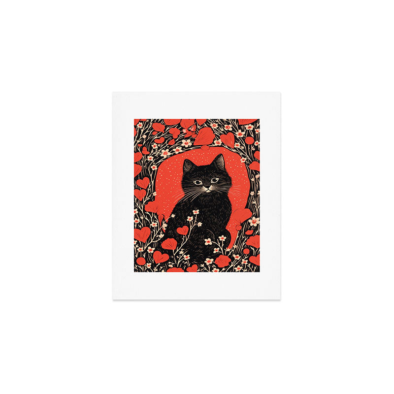 Valentines Kitty Art Print Gallery Image 1