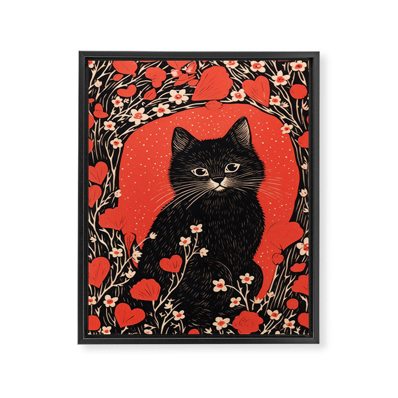 Valentines Kitty Framed Canvas Print Gallery Image 6