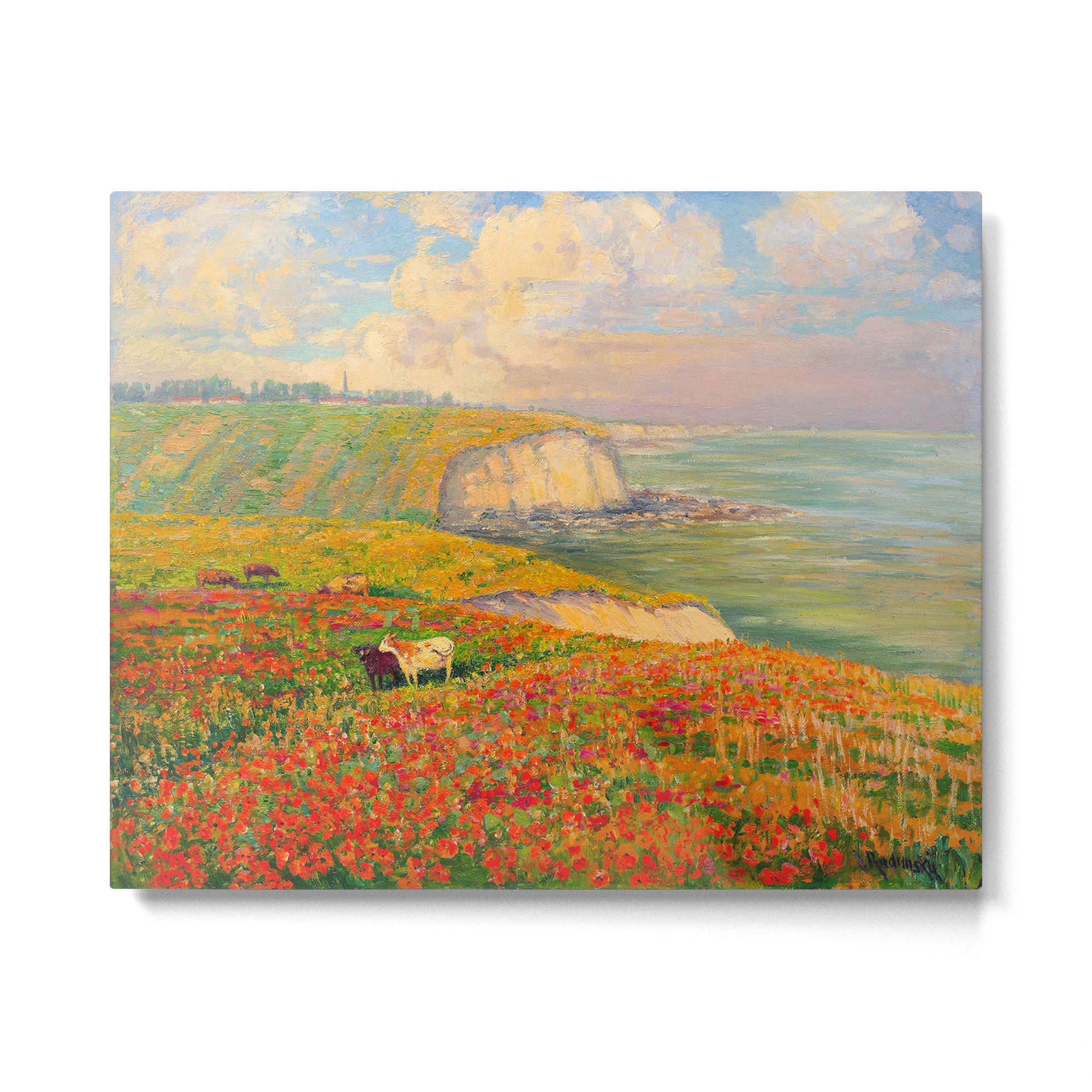 Václav Radimský (1867-1946) Normandy coast in bloom Impressionist Landscape Painting Bright Colors Metal Print Gallery Image 4