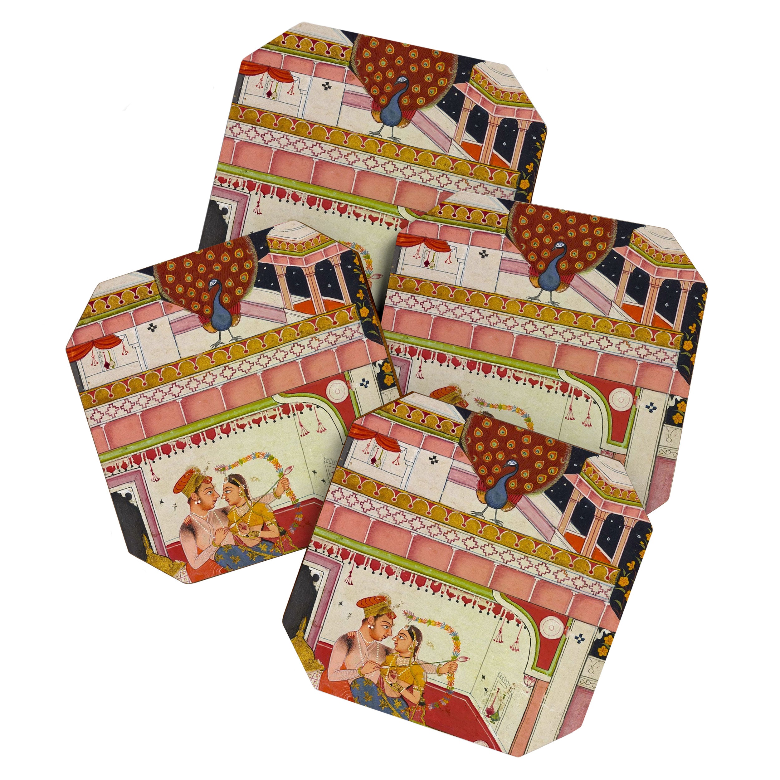 Vibhasa-Ragini Antique Indian Miniature Painted Illustration Coaster Gallery Image 1