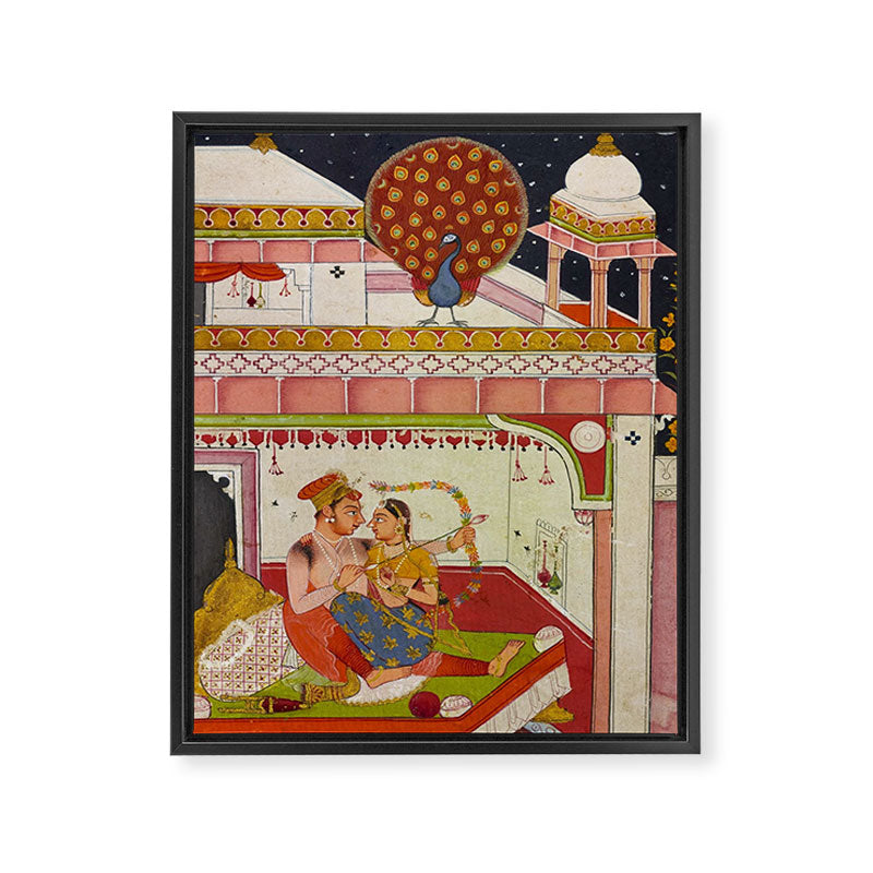 Vibhasa-Ragini Antique Indian Miniature Painted Illustration Framed Canvas Print Gallery Image 6