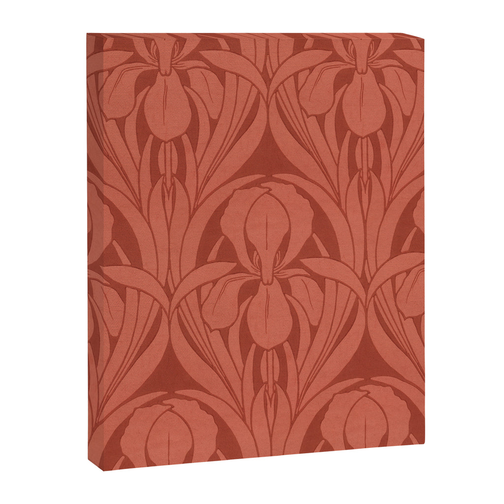 Victorian Iris Damask Pattern Red Orange Canvas Print Gallery Image 6