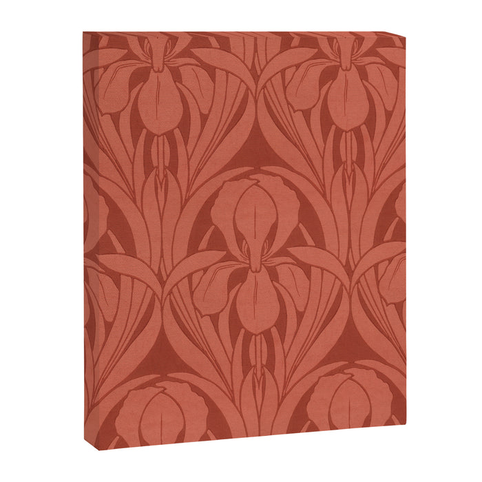Victorian Iris Damask Pattern Red Orange Canvas Print Gallery Image 1