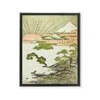 View of Mount Fuji at sunrise on New Year's Day by Isoda Koryusai Framed Canvas Print Gallery Image 6
