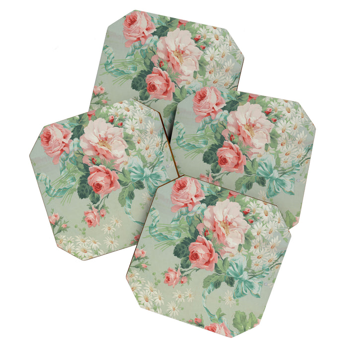 Vintage Botanical Fabric Pattern Coaster Gallery Image 1
